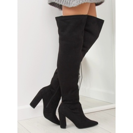 Black SY47 Black high-heeled boots 2