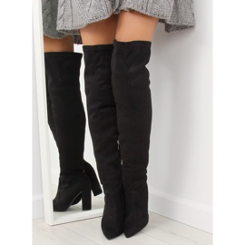 Black SY47 Black high-heeled boots 1