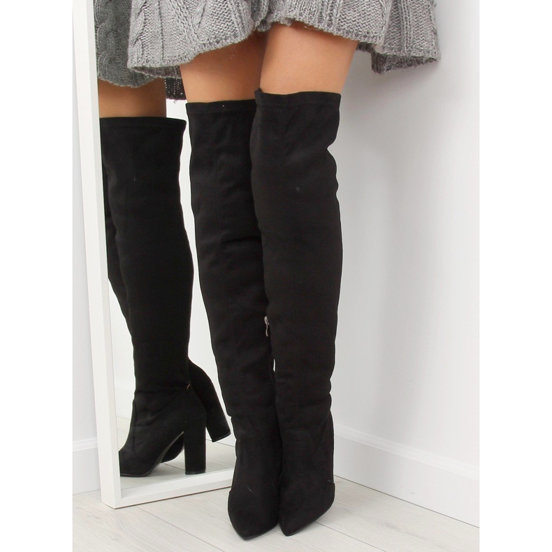 Black SY47 Black high-heeled boots 1