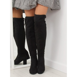 Black high-heeled boots PE186 Black 1