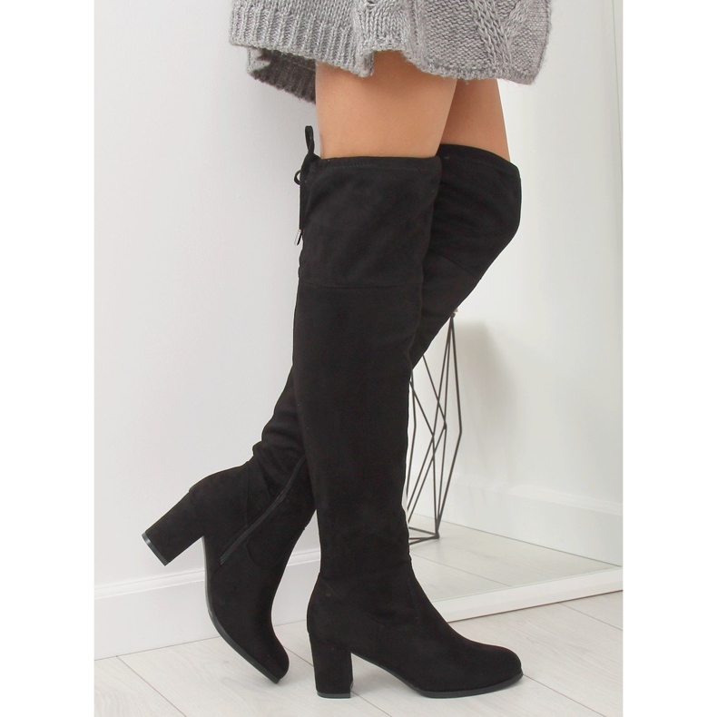 Black high-heeled boots PE186 Black 2