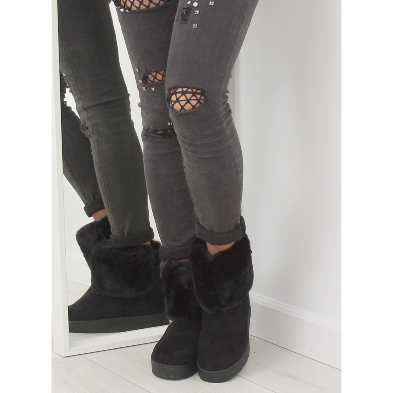 LV58 Black women's black snow boots 1