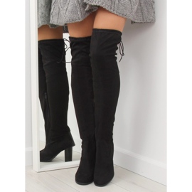 Black high-heeled boots PE207P black 1