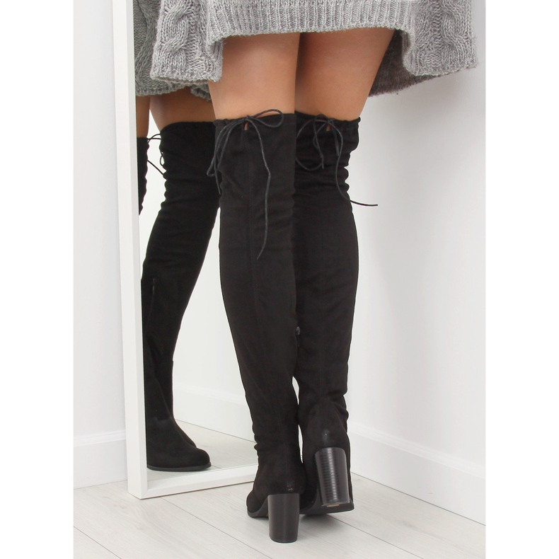 Black high-heeled boots PE207P black 2