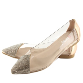 Pink transparent ballerinas LT111P Champagne 2