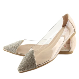 Beige transparent ballerinas LT111P Apricot 2