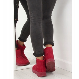 Women's burgundy snow boots D009 Red 1