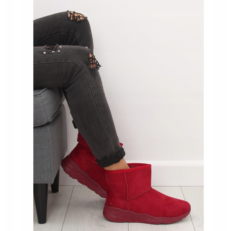 Women's burgundy snow boots D009 Red 2