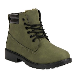 Olive insulated hiking boots green 2