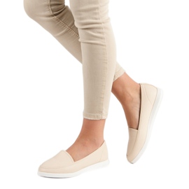 Beige loafers pink 2