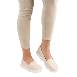 Beige loafers pink 1