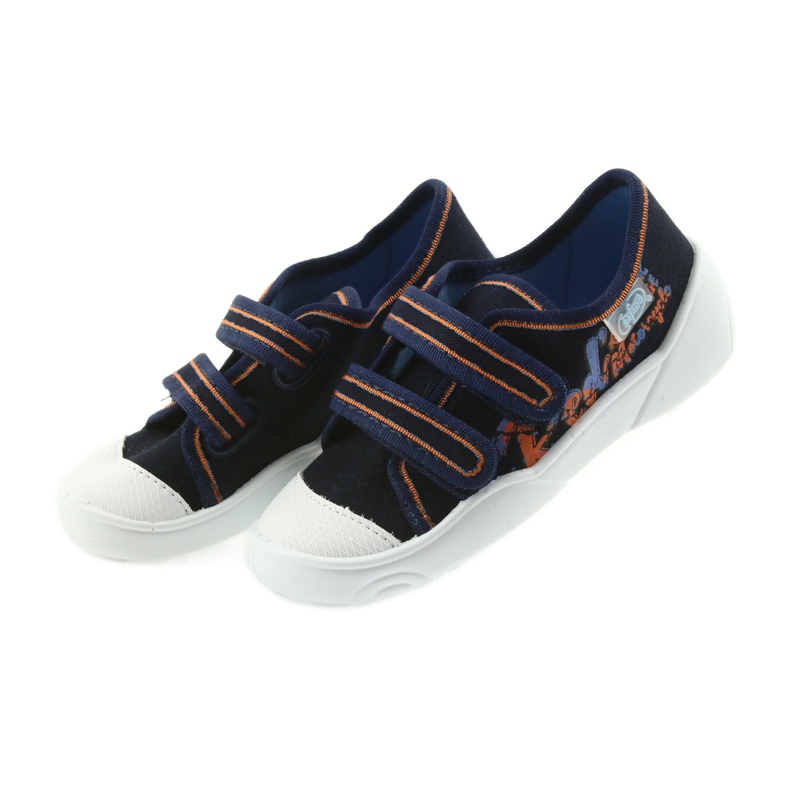 Befado children's shoes sneakers slippers 907P094 navy blue orange white 4 Befado children's shoes sneakers slippers 907P094 navy blue orange white 4