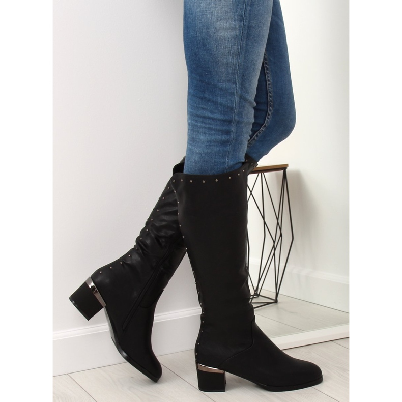 Black boots on a comfortable heel SG-199 Black 1
