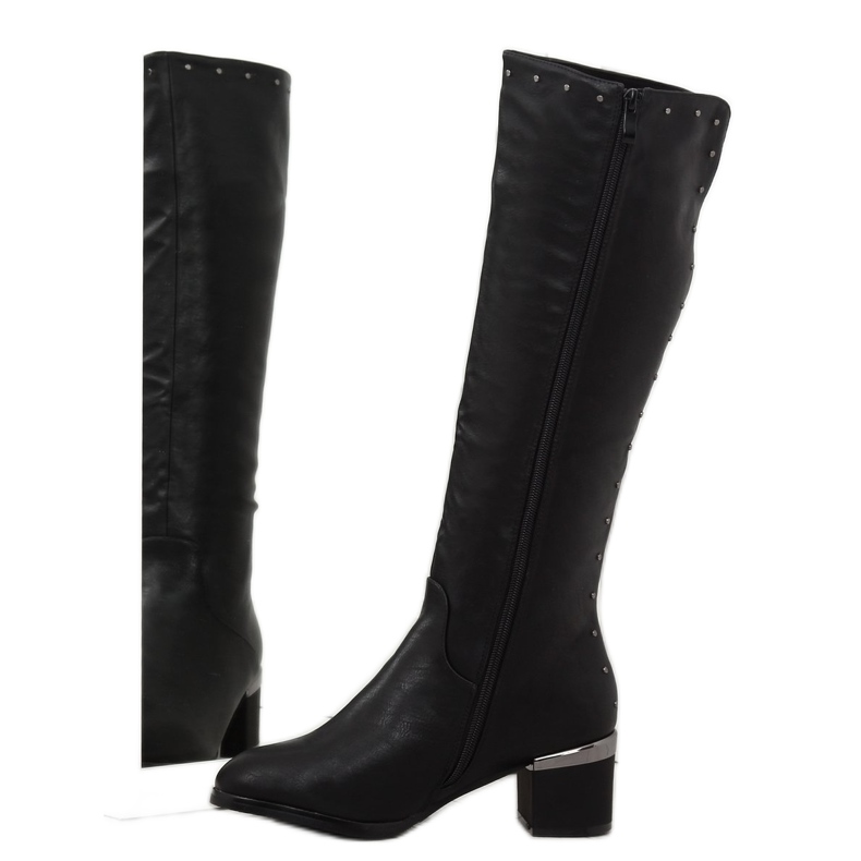 Black boots on a comfortable heel SG-199 Black 2