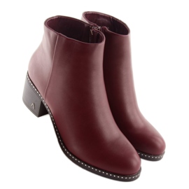 Boots on a stable heel burgundy BH120-KB Wine red 1