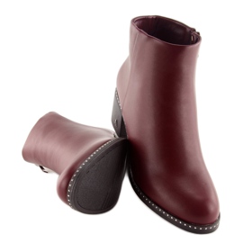 Boots on a stable heel burgundy BH120-KB Wine red 2