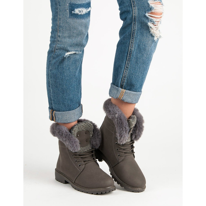 Dark gray trappers with fur grey 2