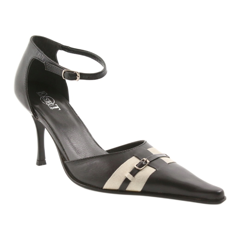 Eksbut Black leather sandals 076 on a pin 1