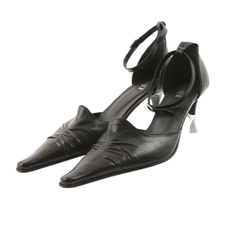 Black leather women's sandals Eksbut 644 4