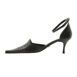 Black leather women's sandals Eksbut 644 2