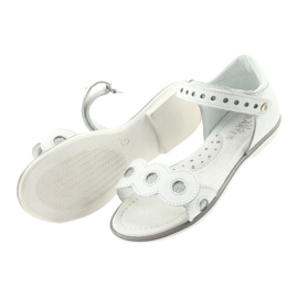 Bartek White girl leather sandals with silver wheels 5