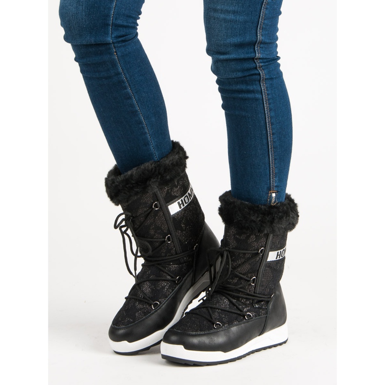 High snow boots black 1