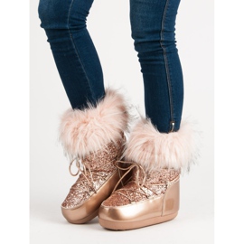 Fashionable snow boots pink 2