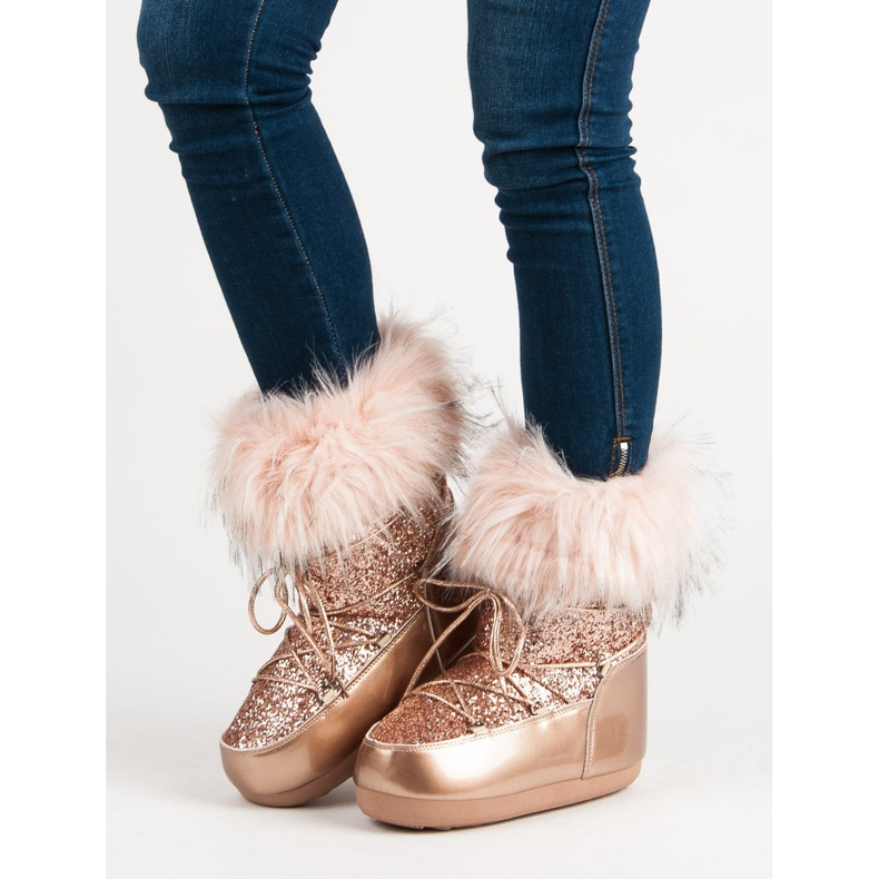 Fashionable snow boots pink 2