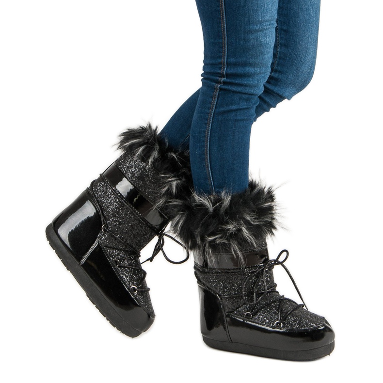 Fashionable snow boots black 1