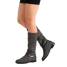 SDS Gray Knee-High Boots grey 2