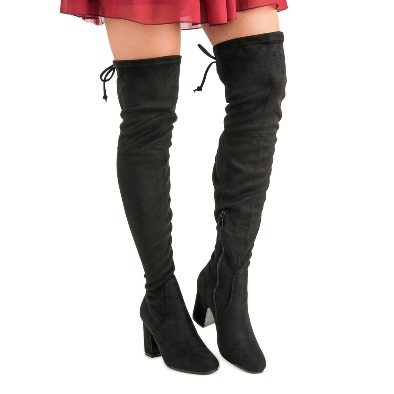 Super Me Black Thigh-boots On A Post 1 Super Me Black Thigh-boots On A Post 1