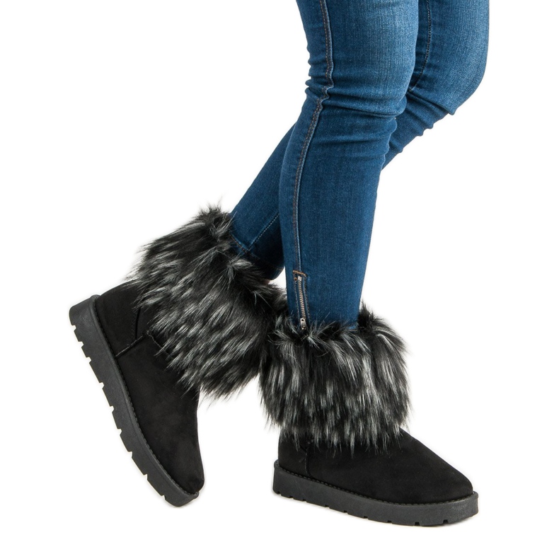 Black Mukluki With Fur 1