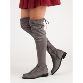 Super Me Fashionable over the knee boots grey 1