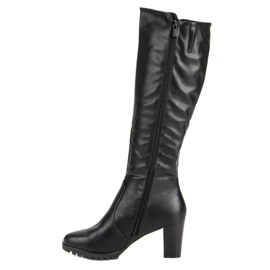 Super Me Black boots with a zipper 2