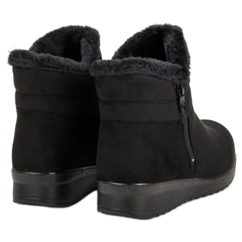 Warm suede boots black 1