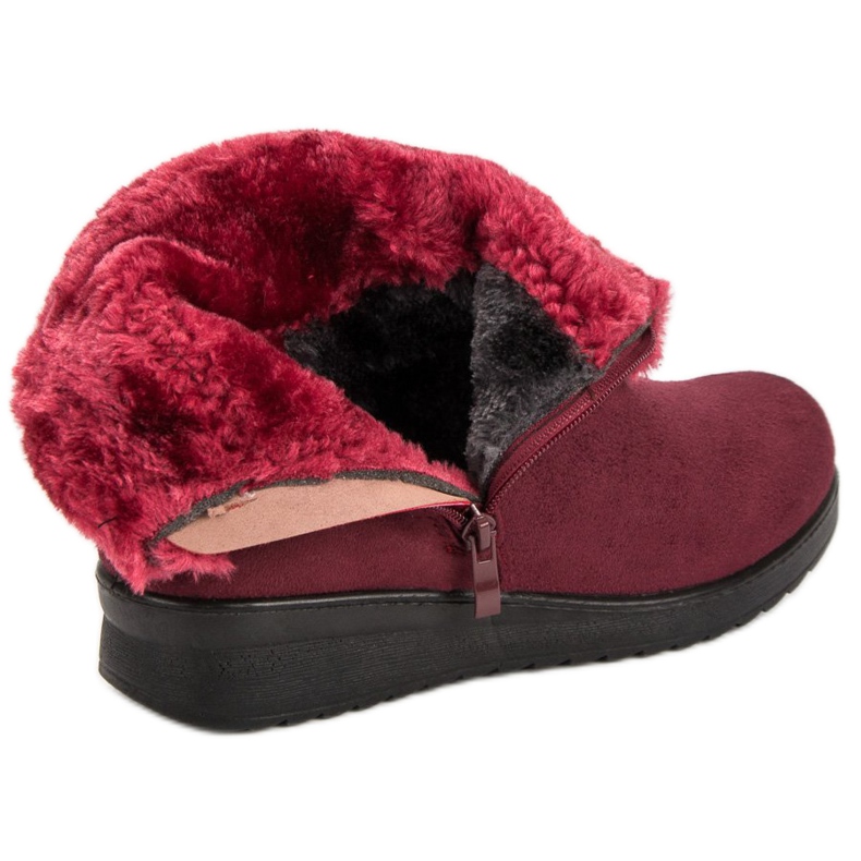 Warm suede boots red 2