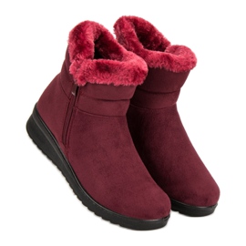 Warm suede boots red 1