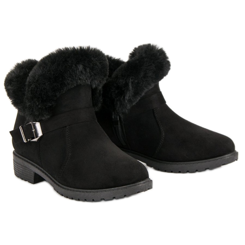 Low suede boots black 2