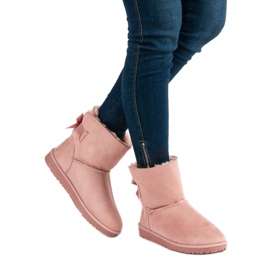 Queentina Pink Mukluki With A Bow 2
