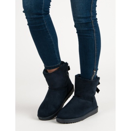 Queentina Navy blue mukluki with a bow 1