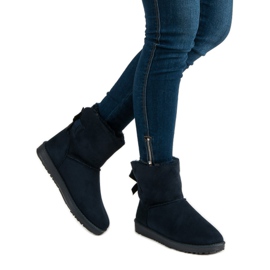 Queentina Navy blue mukluki with a bow 2