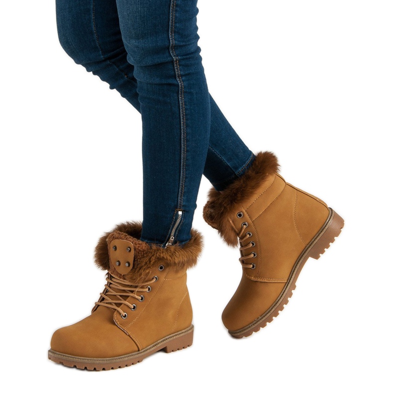 Queentina Camel Trappers With Fur brown 1