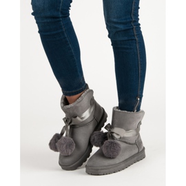 Gray Mukluki With Pompons grey 2