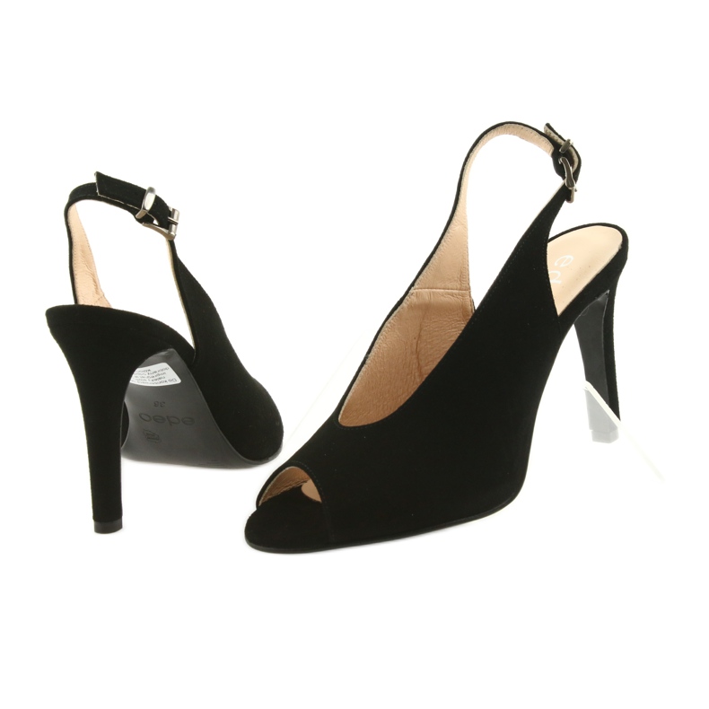 Edeo Suede sandals on a high heel black 4