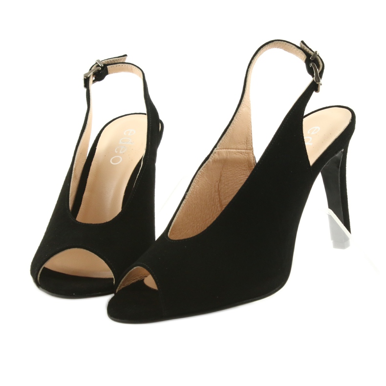Edeo Suede sandals on a high heel black 3