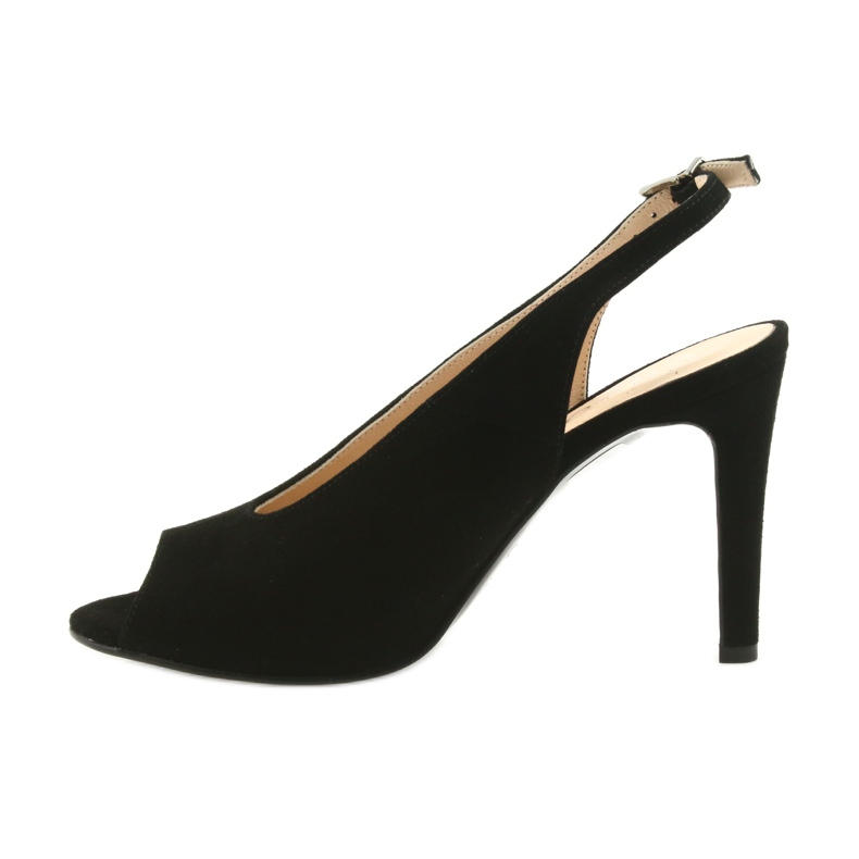 Edeo Suede sandals on a high heel black 2