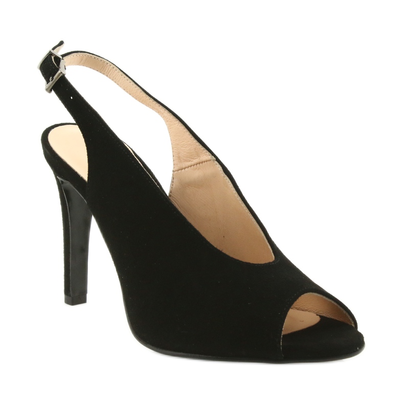 Edeo Suede sandals on a high heel black 1