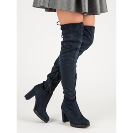 SDS Suede Boots On The Platform blue 2