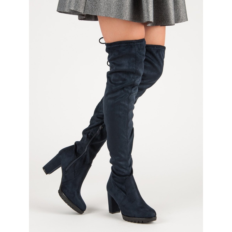 SDS Suede Boots On The Platform blue 2