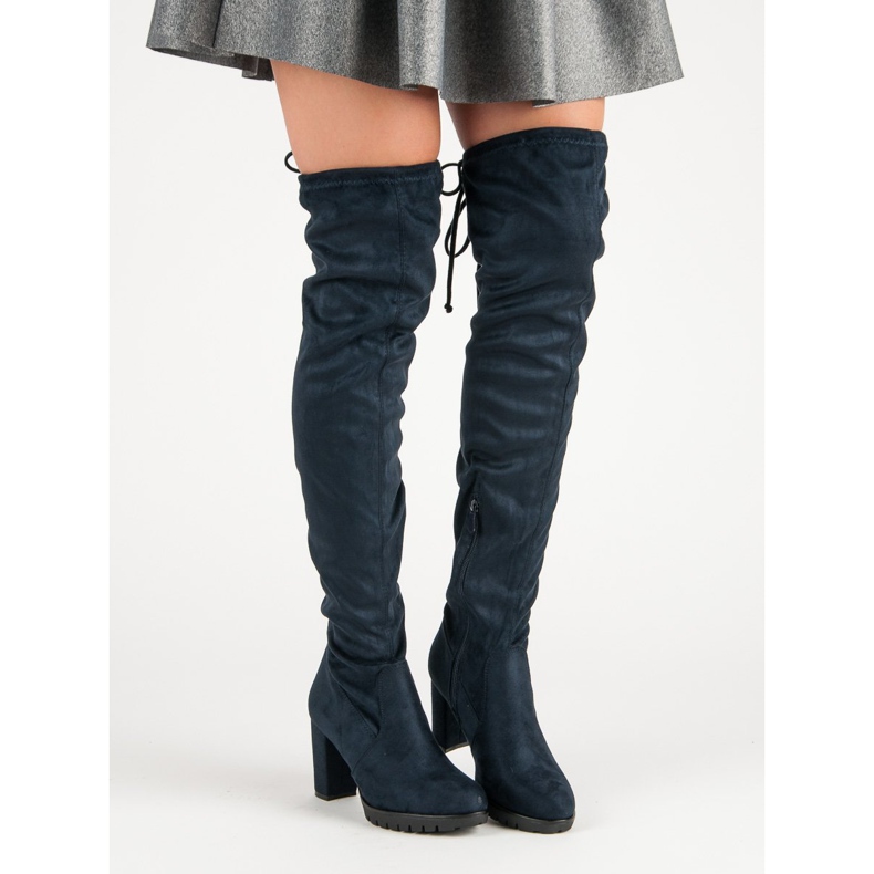 SDS Suede Boots On The Platform blue 1